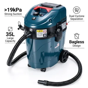 ECAWEI Industrial Grade Bagless Electric Dual Cyclone HEPA Filter Powerful Suction All Dust Capture Industrial Vacuum Cleaner