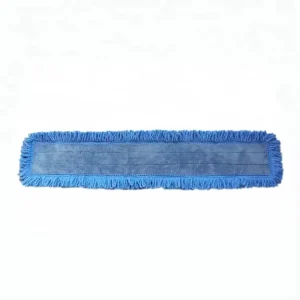ESD 18-inch Blue Microfiber Flat Mop Head with Steel Pole