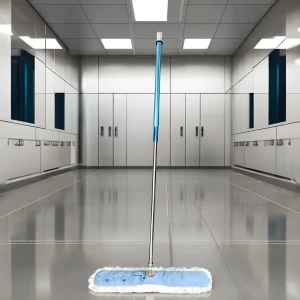 ESD Anti-Static Microfiber Mop with Aluminum Alloy Handle and Washable Cloth for Electronics Cleanroom Floors