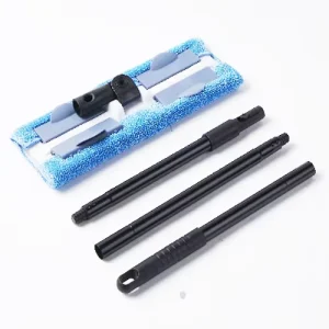 ESD Microfiber Mop with Extensible Steel Handle Wet Dry Dust Floor Cleaning Flat Mop with Adjustable Handle