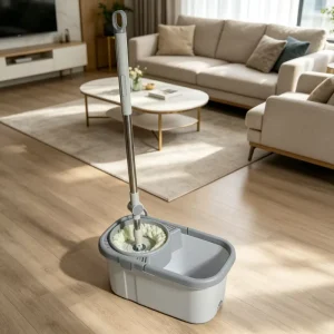 Eco-Friendly 360 Rotatable Mop Bucket Set with Stainless Steel Pole and Wringer