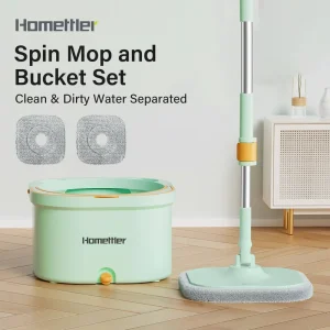 Eco-Friendly Durable Handheld Rotating Mop with Telescopic Handle, High Capacity Dual-Chamber Dirty and Clean Water System