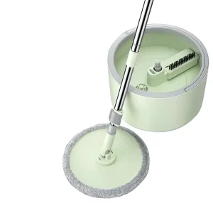 Eco-Friendly High-Capacity 360-Degree Spin Aluminum Flat Mop with Bucket and 2 Mop Heads
