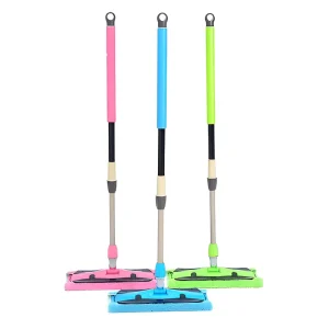 Eco Friendly Microfiber Flat Mop with Steel Handle Pole and Stainless Steel Tray