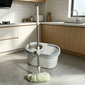 Eco-Friendly Rotating Mop Bucket Set with Clean and Dirty Water Separation and 2 Mopheads