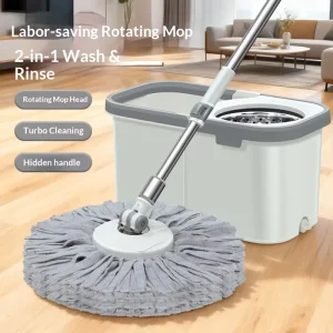 Eco Friendly Spin Rotating Microfiber Mop Telescopic Handle Stainless Steel Pole One Step Cleaning No Hand Washing Mop Head