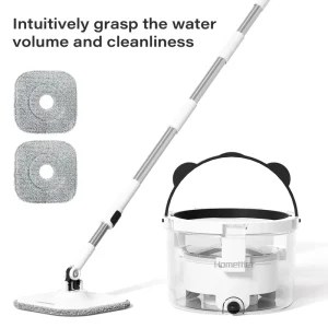Eco-Friendly Steel Mop and Bucket Set with Reusable Mop Pads for Wet and Dry Floors