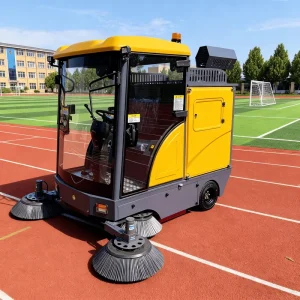 Electric Automatic Ride On High Pressure Vacuum Cleaner with Side Brush for Road and Floor Leaves Scrubbing