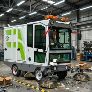 Electric Commercial Clean Car Durable Industrial Ground Sweeping Equipment Trash Bin Electric Floor Sweeper