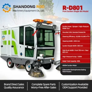 Electric Floor Cleaning Road Sweeper with 4 Side Brooms