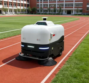 Electric Mini Driverless Sweeper with Integrated Lidar, Automatic Route Planning and Charging