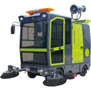 Electric Multifunctional Five-Brush Three-Wheel Sweeper 48V Two-Seater Cargo Vehicle