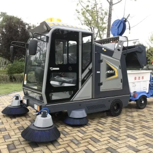 Electric Outdoor Broom Floor Sweeper with Dust Collector for Industrial Road Cleaning
