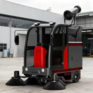 Electric Outdoor Full-closed Ride on Cleaning Truck Floor Sweeper Road Sweeping Machine for Street