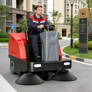 Electric-Powered Road and Floor Sweeper for Leaf and Sand Cleaning