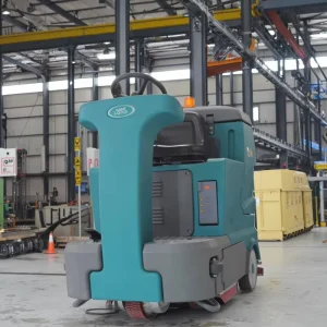 Electric Ride-On Floor Scrubber Sweeper with Burnishing Function for Warehouse Cleaning