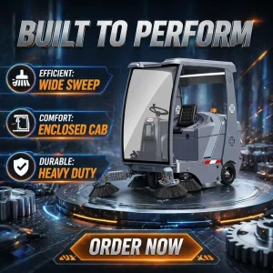 Electric Ride-On Floor Sweeper S9 with Battery Power