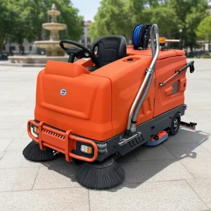 Electric Ride-On Floor Sweeper and Scrubber, 12000m2/h, 280L Clean Water Tank, 1230mm Cleaning Width