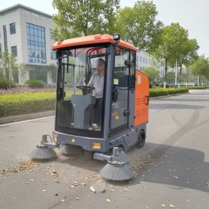 Electric Ride-On Floor Sweeper with 80L Hopper