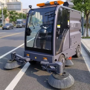 Electric Ride-On Four-Wheeled Vacuum Street Sweeper