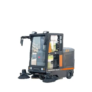 Electric Ride-On Industrial Floor and Street Sweeper with Motor and Pump Components for Farm and Restaurant Use
