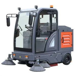 Electric Ride-On Outdoor Road Sweeper with Water Tank and Garbage Collection