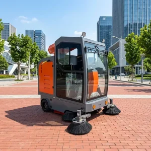 Electric Ride-On Self-Propelled Road Sweeper Street Cleaning Machine with 1500W Motor for Municipal Urban Roads
