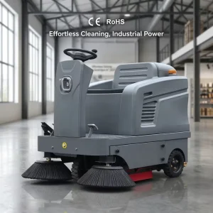 Electric Ride-On Street Cleaner 48V Warehouse Floor Sweeper with Attachments