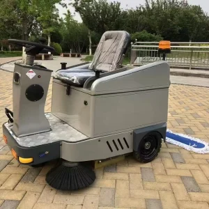 Electric Ride-On Street and Floor Sweeper with Large Waste Hopper