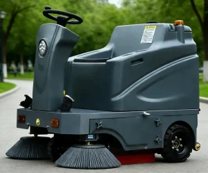 Electric Ride on Floor Sweeper Battery Powered Industrial Cleaning Machine for Warehouse Factory Road Concrete