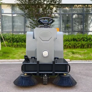 Electric Ride on Floor Sweeper Battery Powered Small Industrial Floor Sweeper Machine Ride on Park Road Cleaning Truck