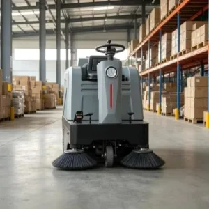 Electric Ride-on Floor Sweeper Machine 1250mm Sweeping Width 80L Dust Hopper