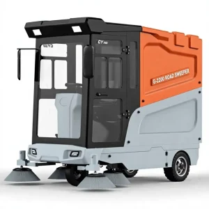 Electric Ride-on Street Sweeper G-2200 Commercial Burnishing Machine 3-Wheel Industrial Floor Cleaner with Motor