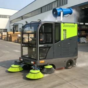 Electric Road Sweeper 48V 1900mm Cleaning Width 700mm Brush 150L Water Tank Ride on Cleaning Machine