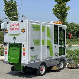 Electric Road Sweeper Machine 220L Dustbin with High-Pressure Gun