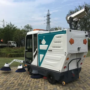 Electric Self-Propelled Industrial Ride-On Road Sweeper and Floor Cleaning Machine, 42 Gal Hopper, CE Certified