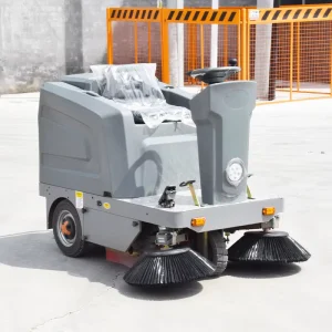 Electric Self-Propelled Ride-On Floor Sweeper with 80L Dustbin and 60L Water Tank