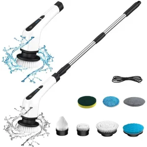 Electric Spin Scrubber Cleaning Brush with 7-in-1 or 9-in-1 Heads for Bathroom