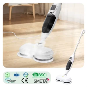 Electric Steam Mop Cleaner with Dual-Spin Wash Mop Pad Multi-Purpose Handheld Steam Cleaner