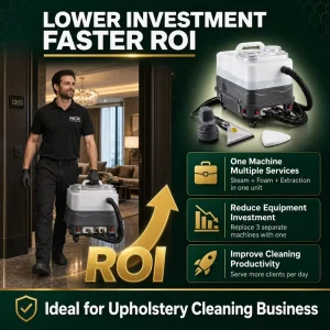 Electric Steam Upholstery and Carpet Cleaner with Foam Extraction and Water Recovery, 3200W
