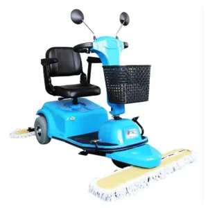 Electric Three Wheel Dust Cart Machine 90cm Mop Tile Floor Burnishing Sweeping Machine Battery Powered 220V