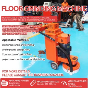 Electric Variable-Frequency Floor Grinder Concrete Grinding and Polishing Machine for Indoor Floor Treatment