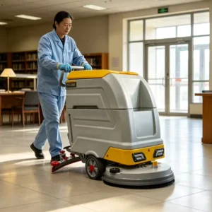 Electric Walk-Behind Floor Scrubber Cleaning Machine, 2100 m²/h