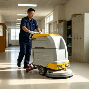 Electric Walk-Behind Floor Scrubber with Disc Brush