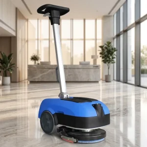 Electric Walk-Behind Mini Floor Grout Scrubber with Lithium Battery Self-Propelled for Office and Home Use