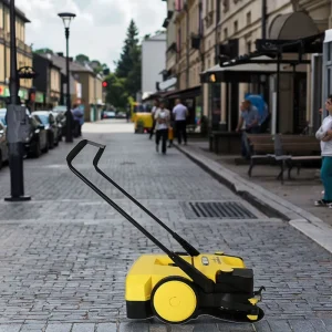 Electric Walk-Behind Street Cleaning Sweeper with Spraying Capability for Floor Cleaning