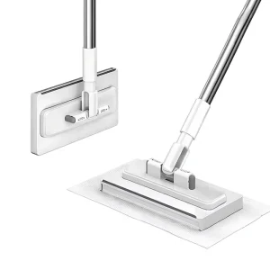 Electrostatic Dust Mop with 4 Reusable Cloths for Floor Cleaning
