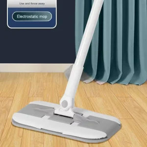 Electrostatic Dust Removal Mop with Squeegee for Wet and Dry Floor Cleaning