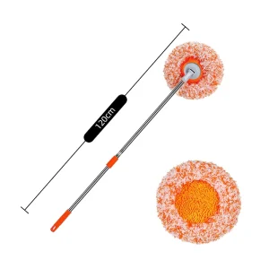 Electrostatic Dust Removal Stainless Steel Sun Flower Floor Mop Telescopic Lightweight Four Side Wringing Chenille Microfiber 2