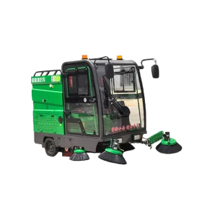 Enclosed 3-Wheel Electric Ride-On Road Sweeper